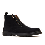 Bold & Rugged: Black Suede Lace - Up Boots - Crestshoes