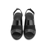 Chic Leather Heels - Black - Crestshoes