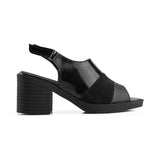 Chic Leather Heels - Black - Crestshoes