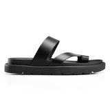 CoreEase Leather Slides - Black - Crestshoes