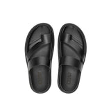 CoreEase Leather Slides - Black - Crestshoes