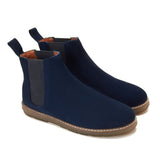 CREST™ Blue Plain Suede Chelsea Half Boot - Crestshoes