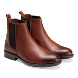 CREST™ Genuine Leather Chelsea Half Boot | Hazel - Crestshoes