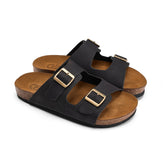 Duo Buckle Comfort - Black - Crestshoes