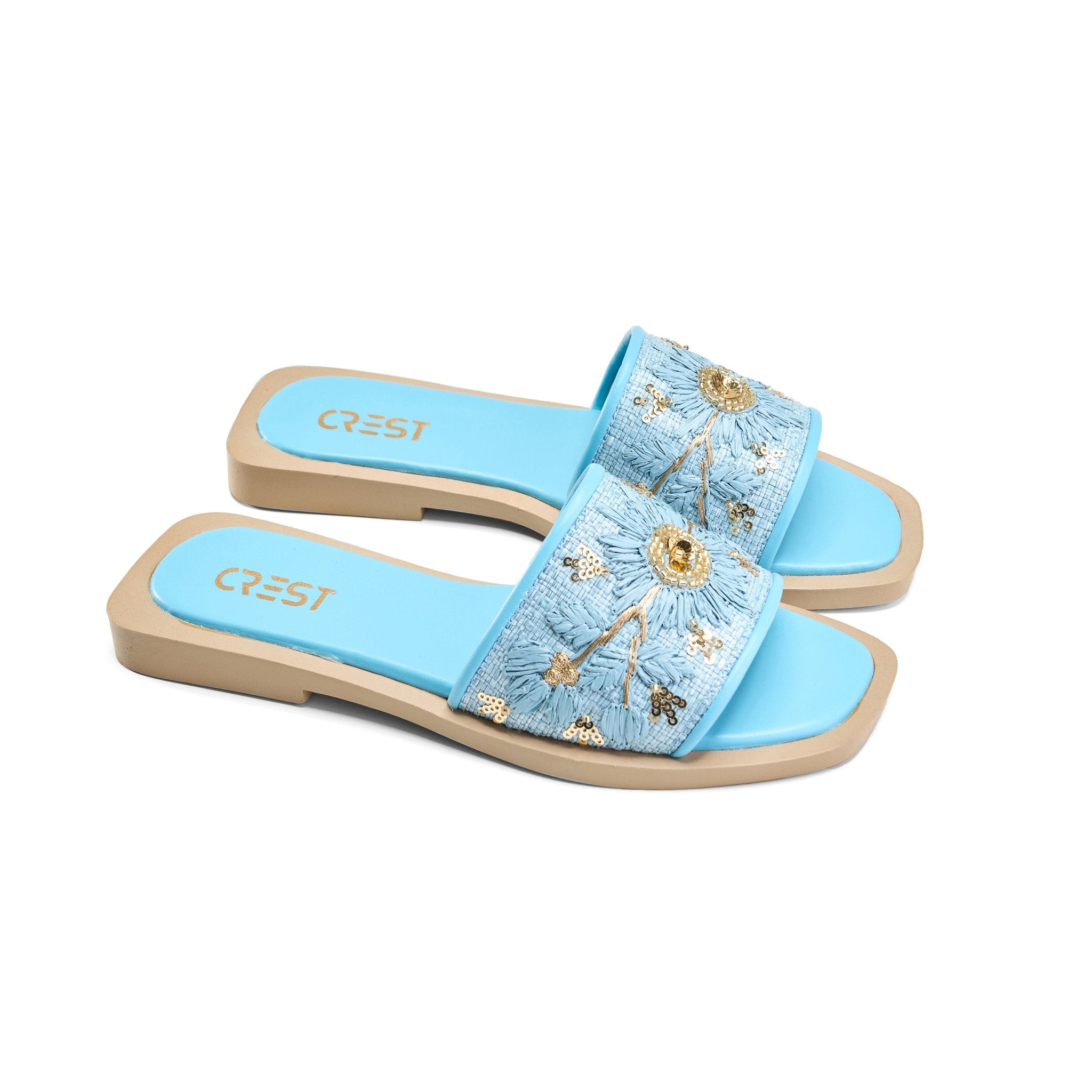 Easy Glam Slippers - Baby blue - Crestshoes