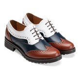Juniper | Women Oxfords | 3 Colors White - Darkblue - Brown - Crestshoes