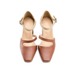 Minimalist Heel Shoes - Beige - Crestshoes