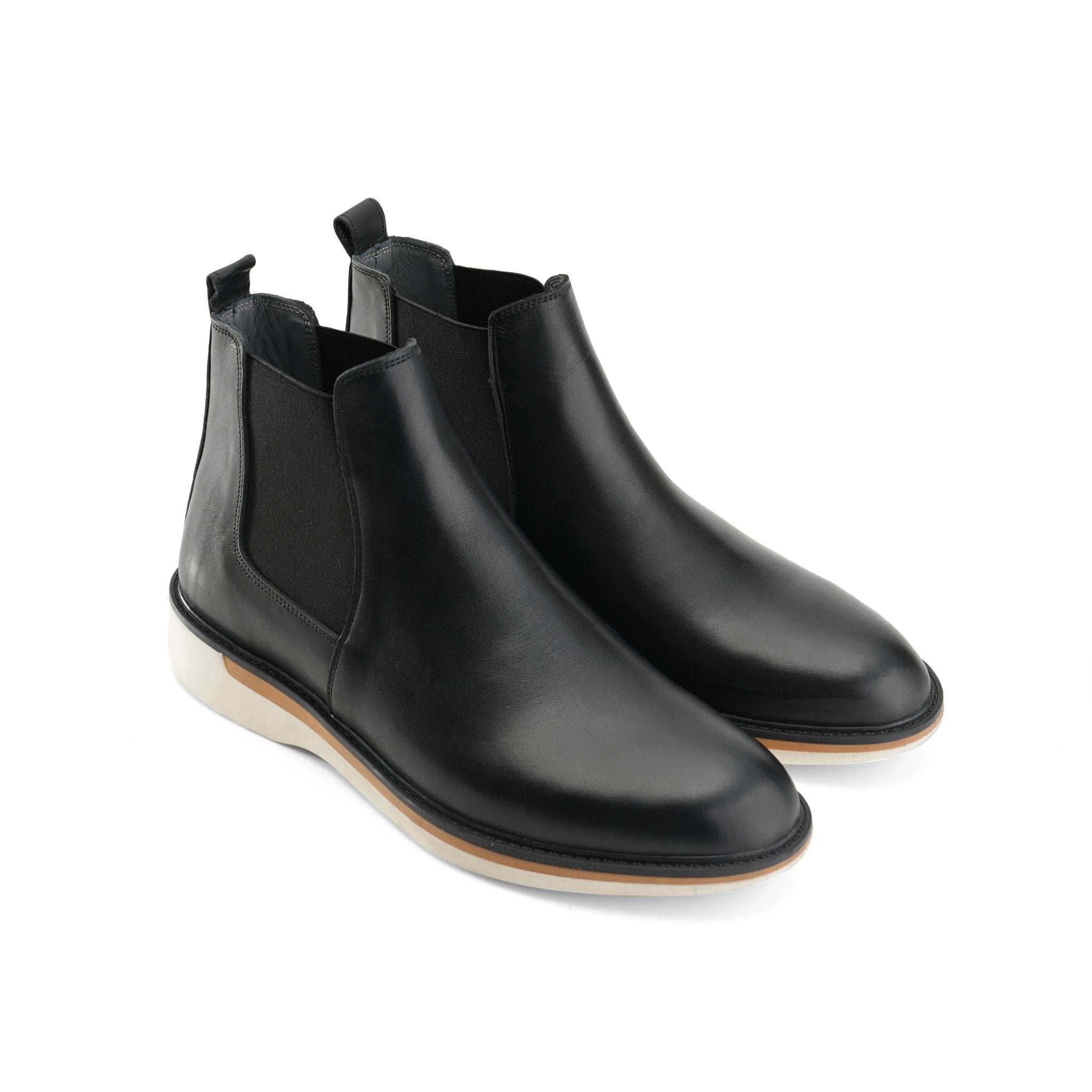 Refined Black Brogue Lace - Up Boots - Crestshoes