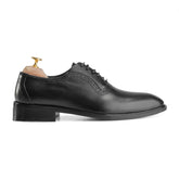 Sleek Black Leather Formal Shoes - Crestshoes