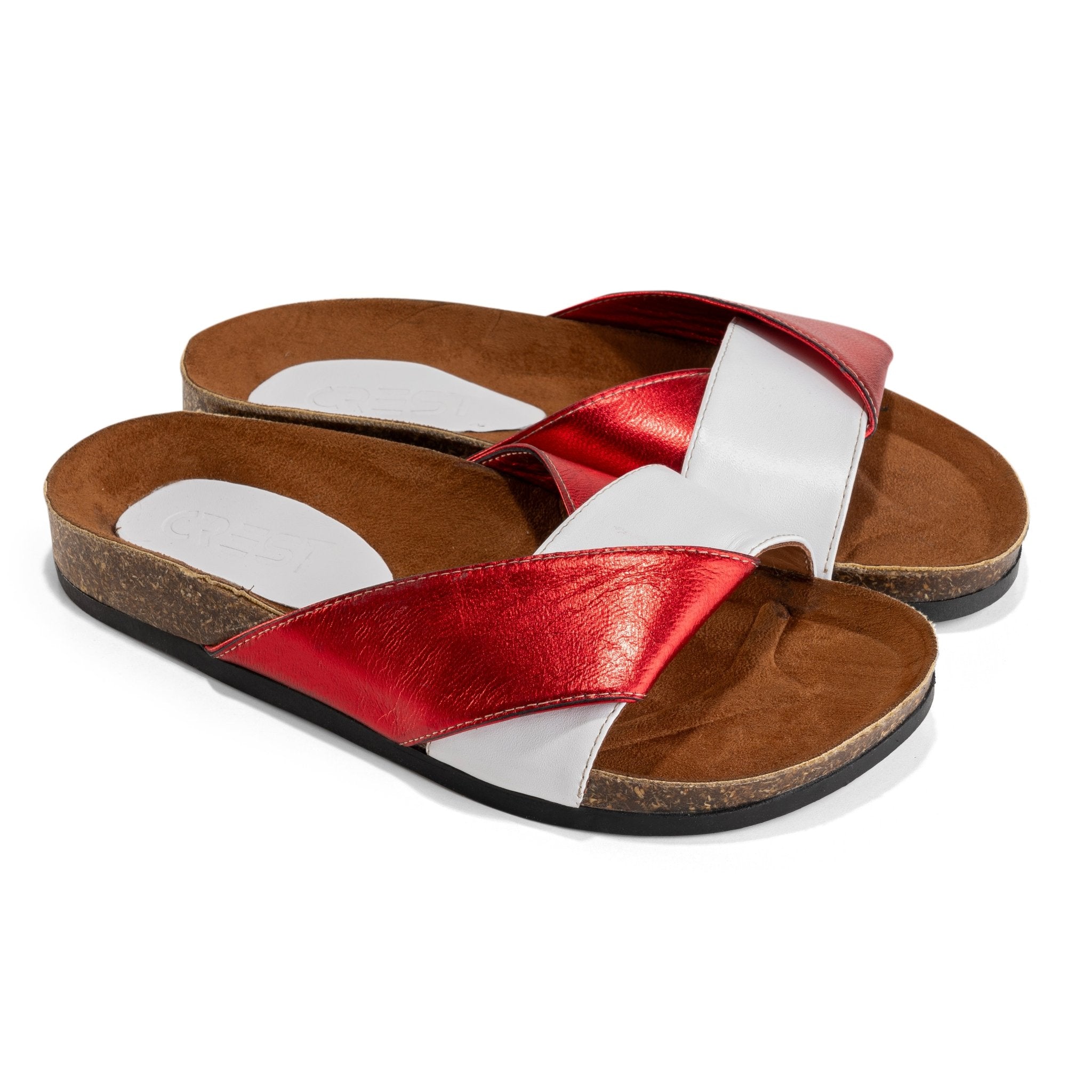 Stellar sandals | Red in white - Crestshoes