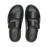 StreetStep Leather Slides - Black - Crestshoes