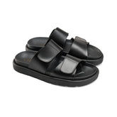 StreetStep Leather Slides - Black - Crestshoes