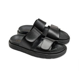 StreetStep Leather Slides - Black - Crestshoes