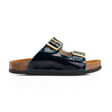 Sunny Buckle Slide - Navy blue - Crestshoes