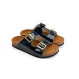 Sunny Buckle Slide - Navy blue - Crestshoes