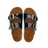 Sunny Buckle Slide - Navy blue - Crestshoes