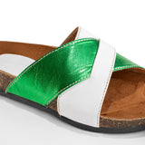 SUNSOOTHE SLIPPER | Green in white - Crestshoes