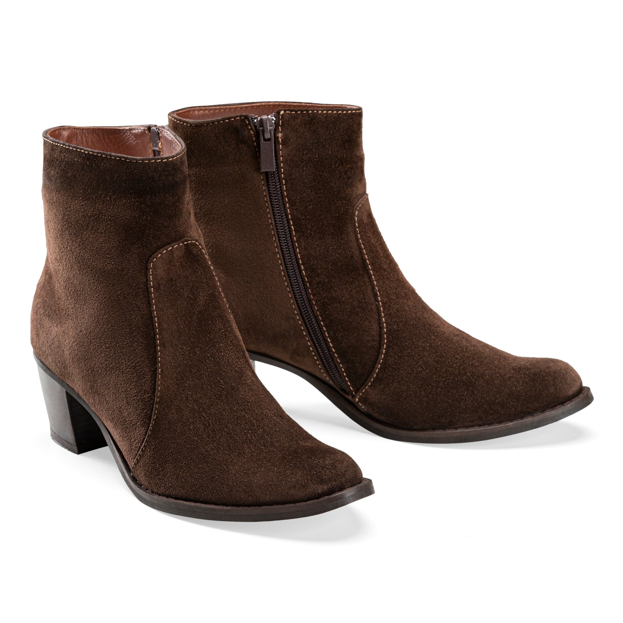 Vagabond Heel Boots rotating - suede Brown - Crestshoes