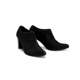 Vegabond | Plain Suede Leather Split Heels - Black - Crestshoes
