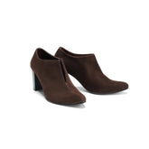 Vegabond | Plain Suede Leather Split Heels - Brown - Crestshoes
