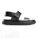 VibeMode Leather Sandals - Black - Crestshoes