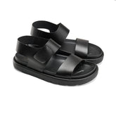 VibeMode Leather Sandals - Black - Crestshoes