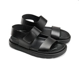 VibeMode Leather Sandals - Black - Crestshoes