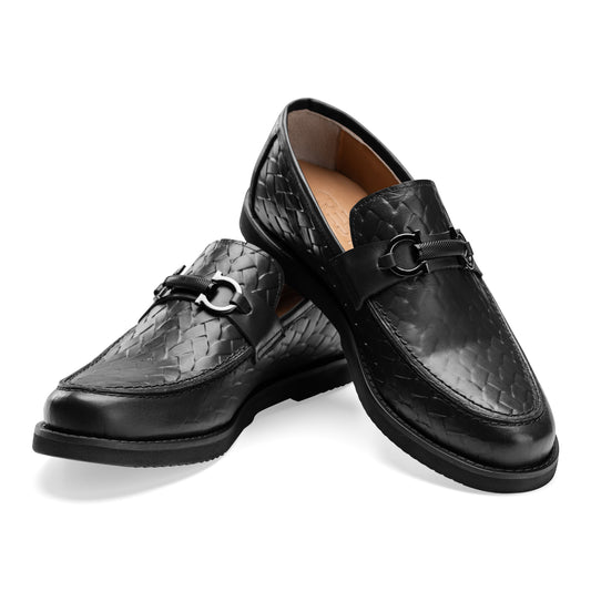 Crocodile Printed Moe-Toe Slip-on Crest Loafer Shoes for Men
