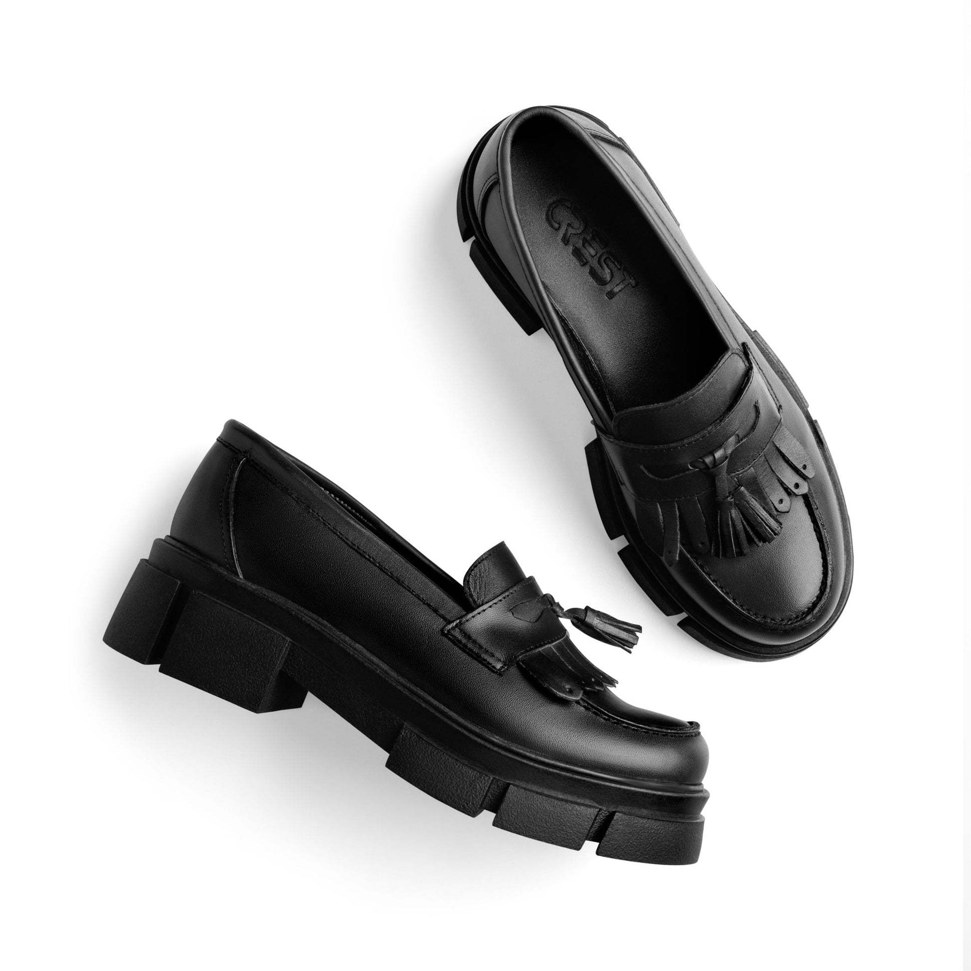 Beckett | Women Brogue Loafers Black - Crestshoes