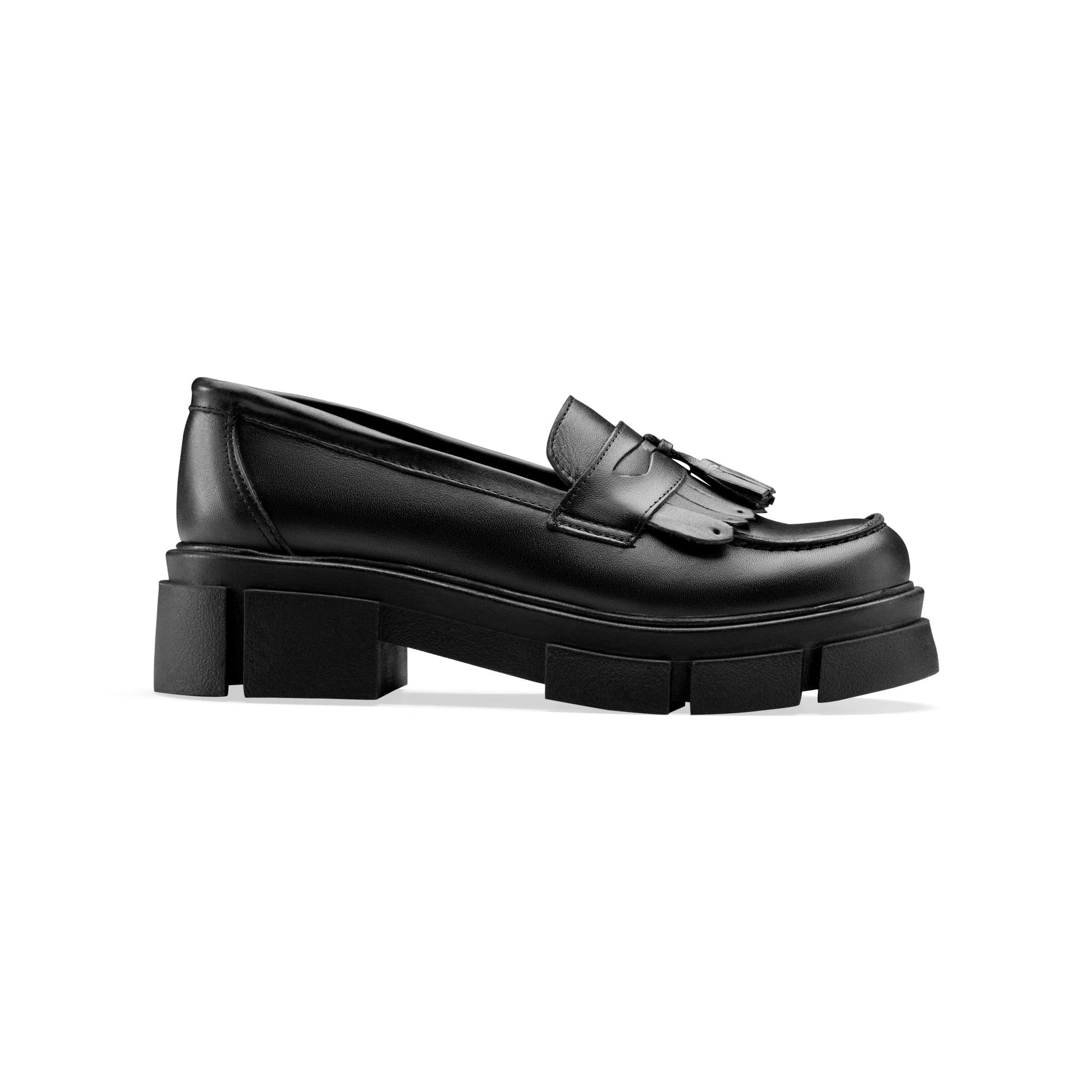 Beckett | Women Brogue Loafers Black - Crestshoes