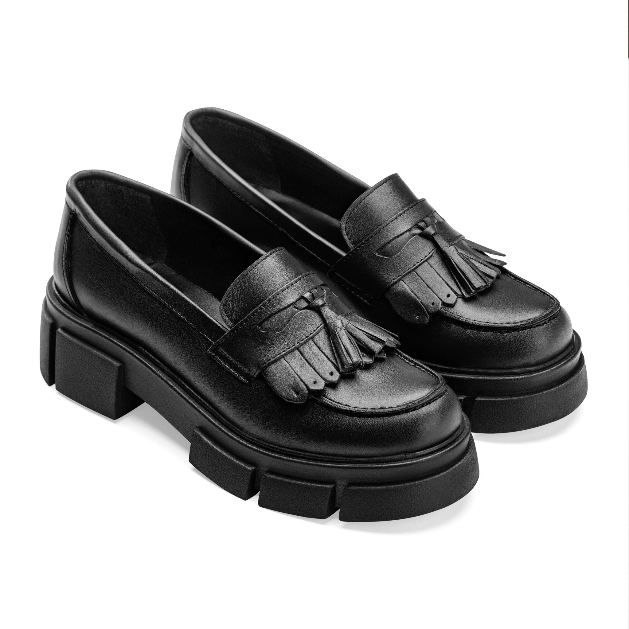 Beckett | Women Brogue Loafers Black - Crestshoes