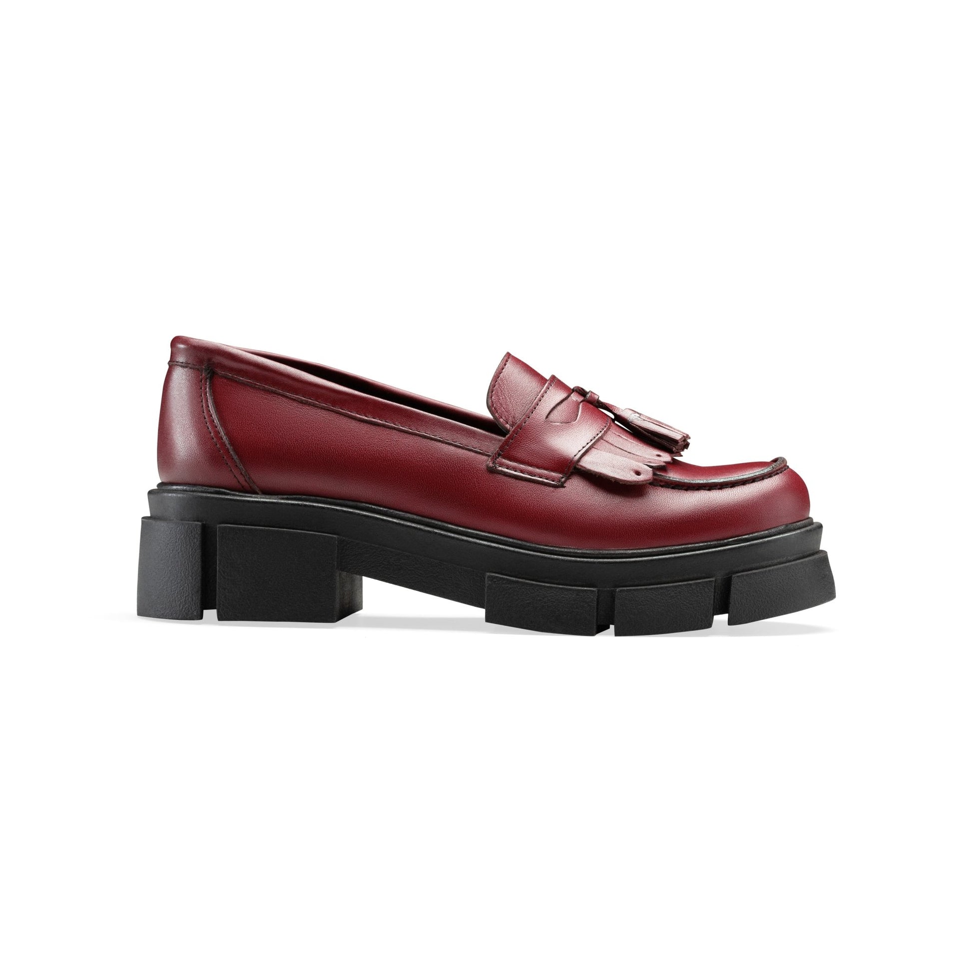 Beckett | Women Brogue Loafers Burgundy - Crestshoes