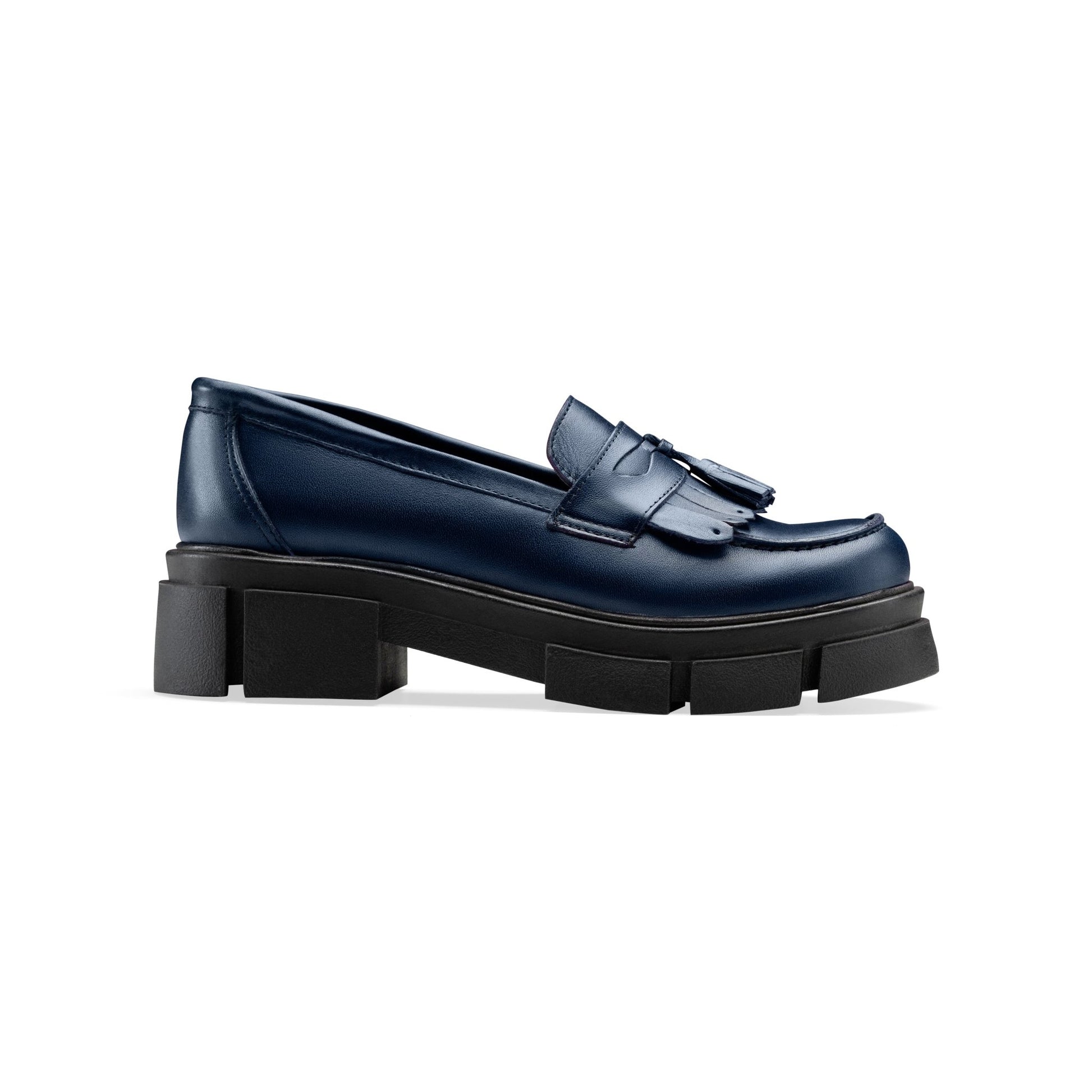 Beckett | Women Brogue Loafers D.blue - Crestshoes