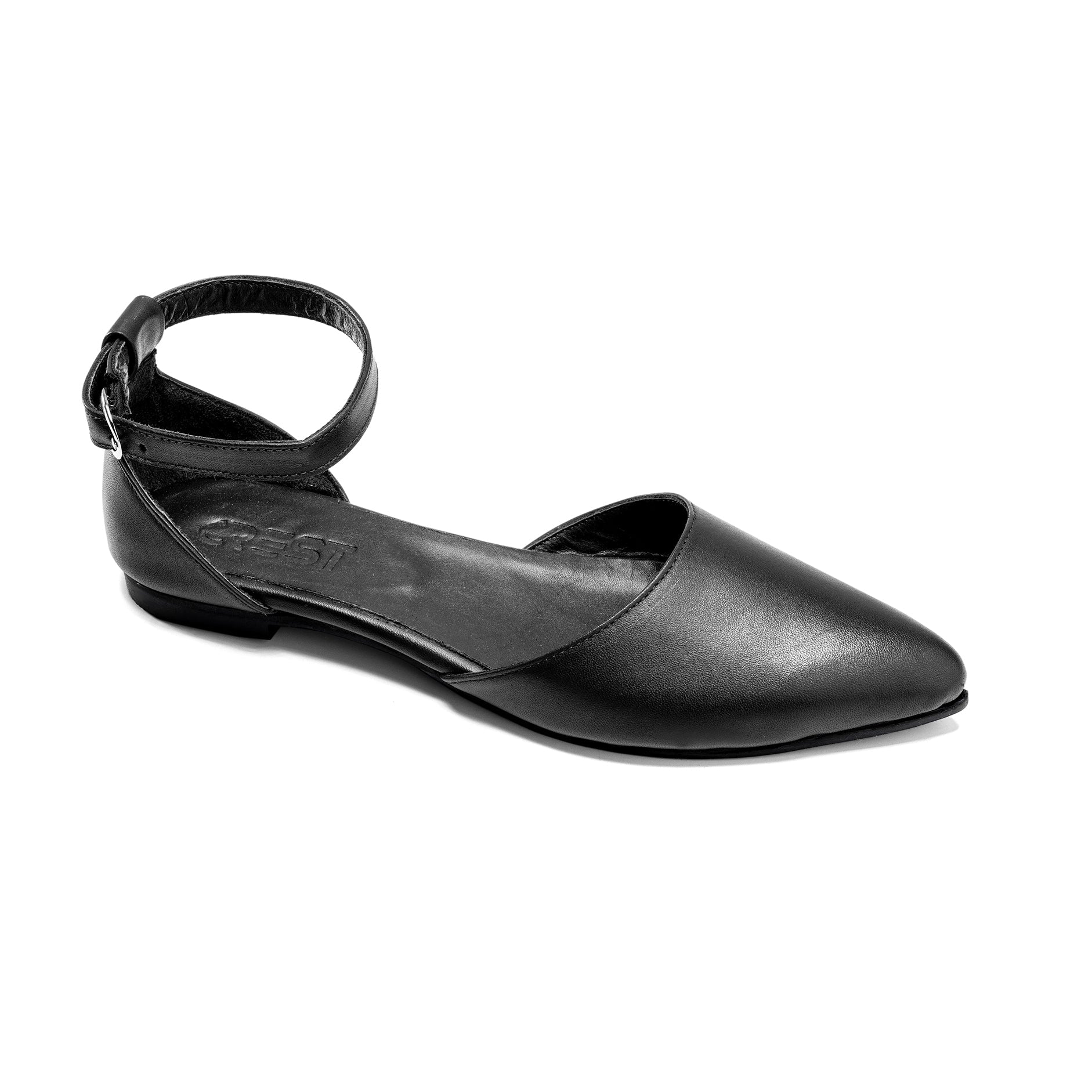 Black Gleam Flats - Crestshoes