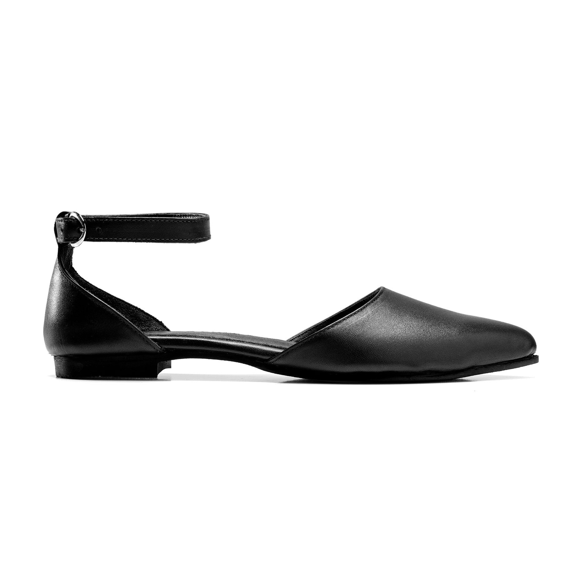 Black Gleam Flats - Crestshoes