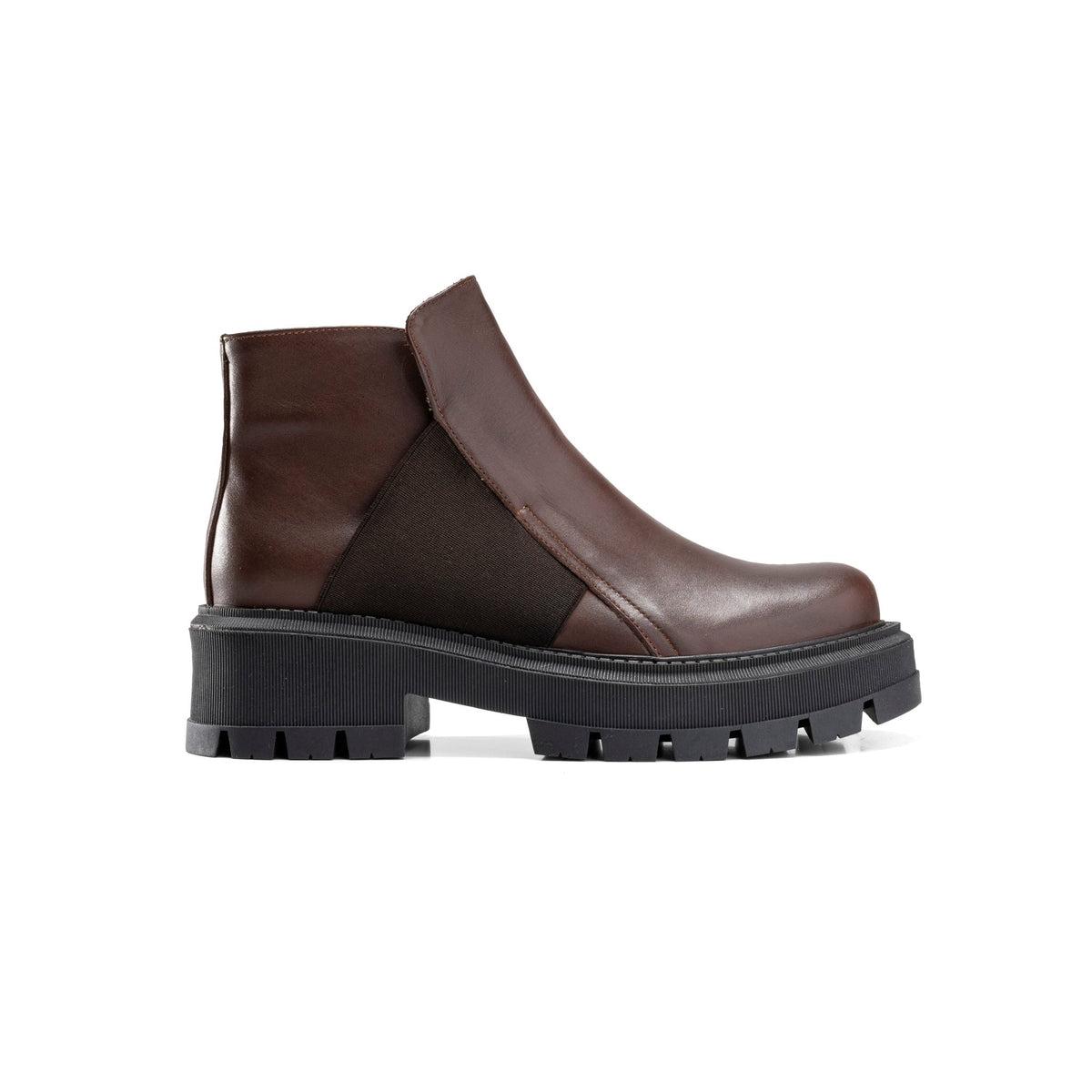 Bold Chunky Chelsea Boots - Brown - Crestshoes