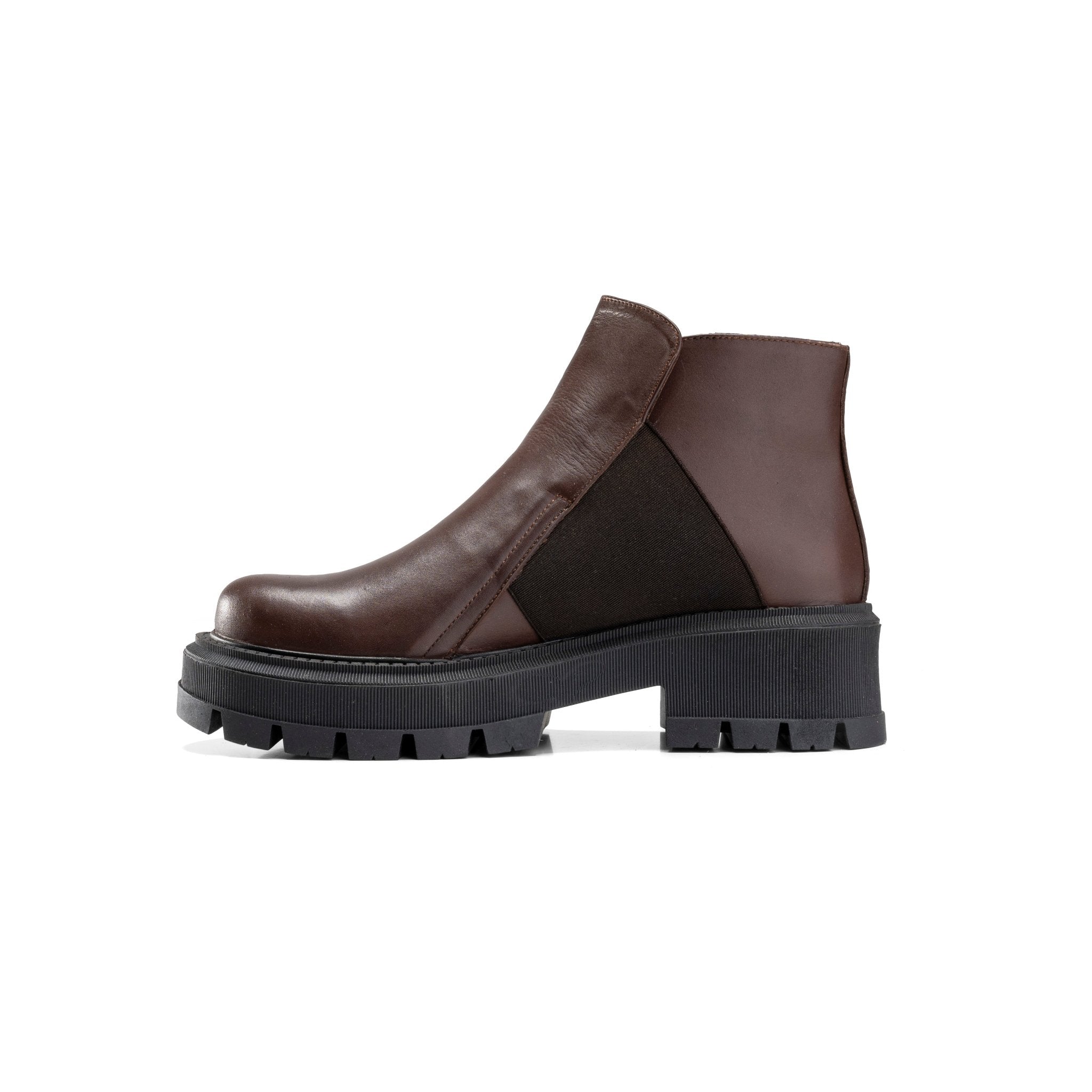 Bold Chunky Chelsea Boots - Brown - Crestshoes