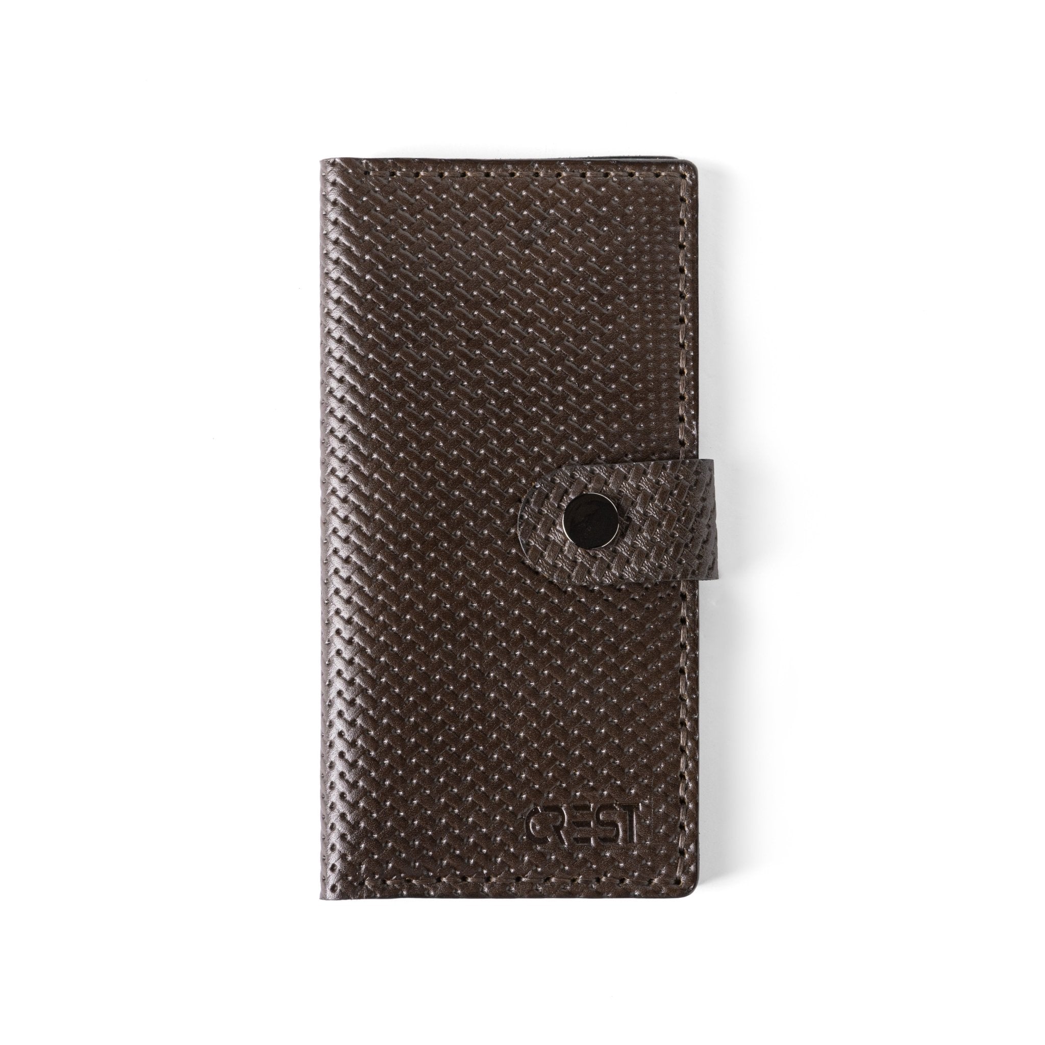 Brown dotted Genuine Leather Large Wallet - Crestshoes