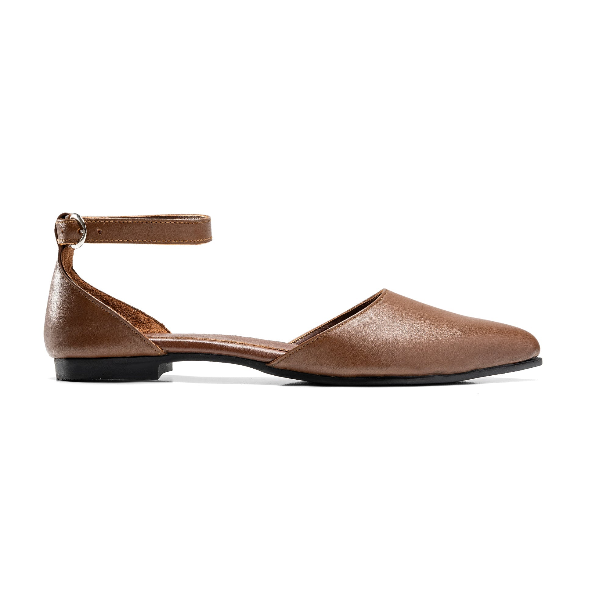 Brown Gleam Flats - Crestshoes