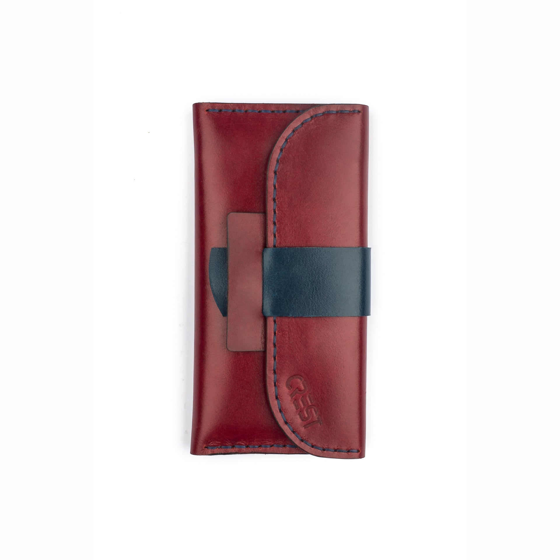 Burgundy Genuine Leather cap Large Wallet - Crestshoes