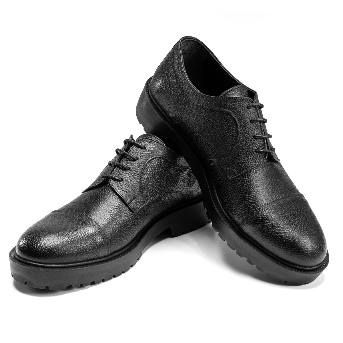 Cap Toe Formal Derbys - Black - Crestshoes