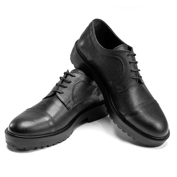 Cap Toe Formal Derbys - Black - Crestshoes