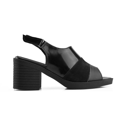 Chic Leather Heels - Black