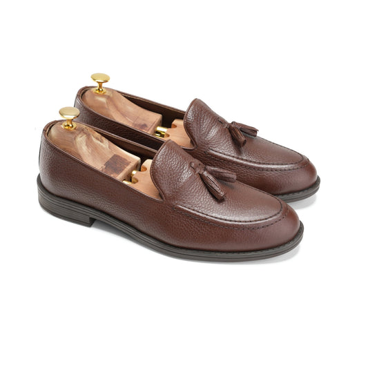 Classic Brown Leather Tassel Loafers