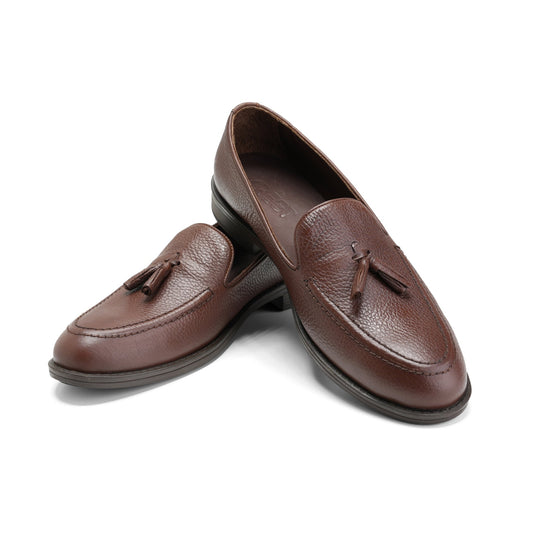 Classic Brown Leather Tassel Loafers