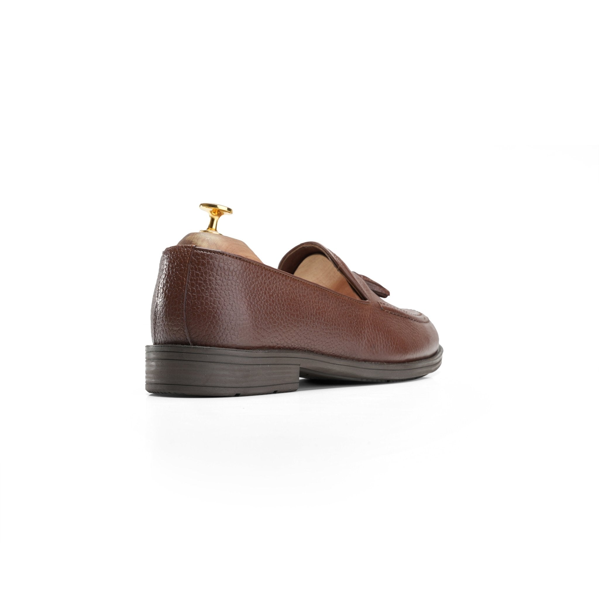 Classic Brown Leather Tassel Loafers - Crestshoes