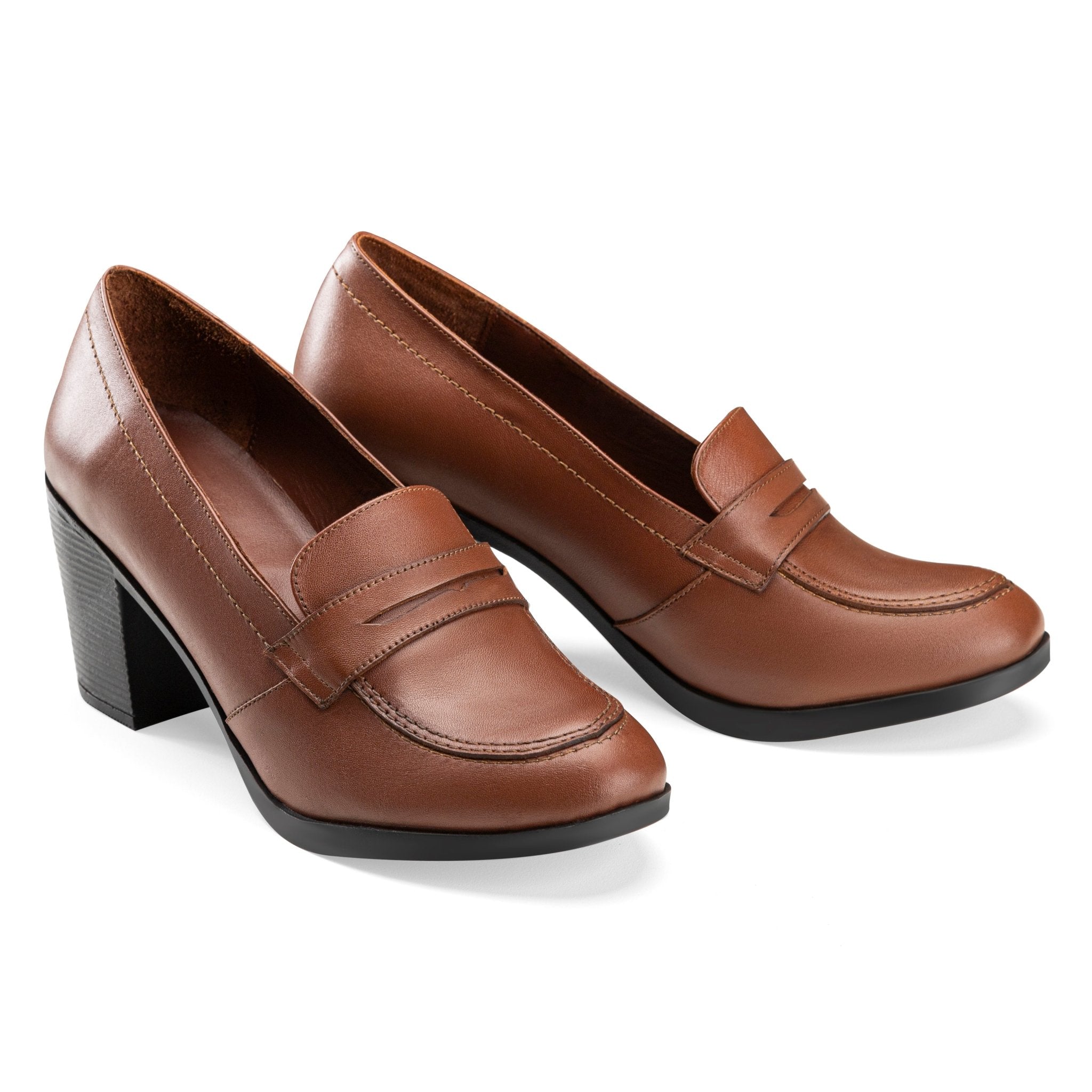 College Heel | Brown - Crestshoes