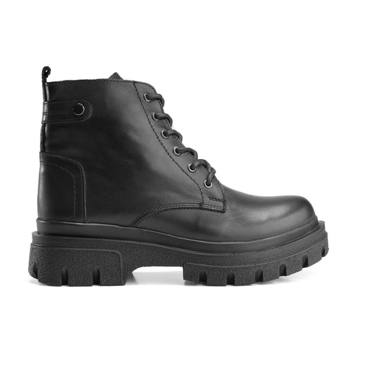 Contemporary Black Leather Boots