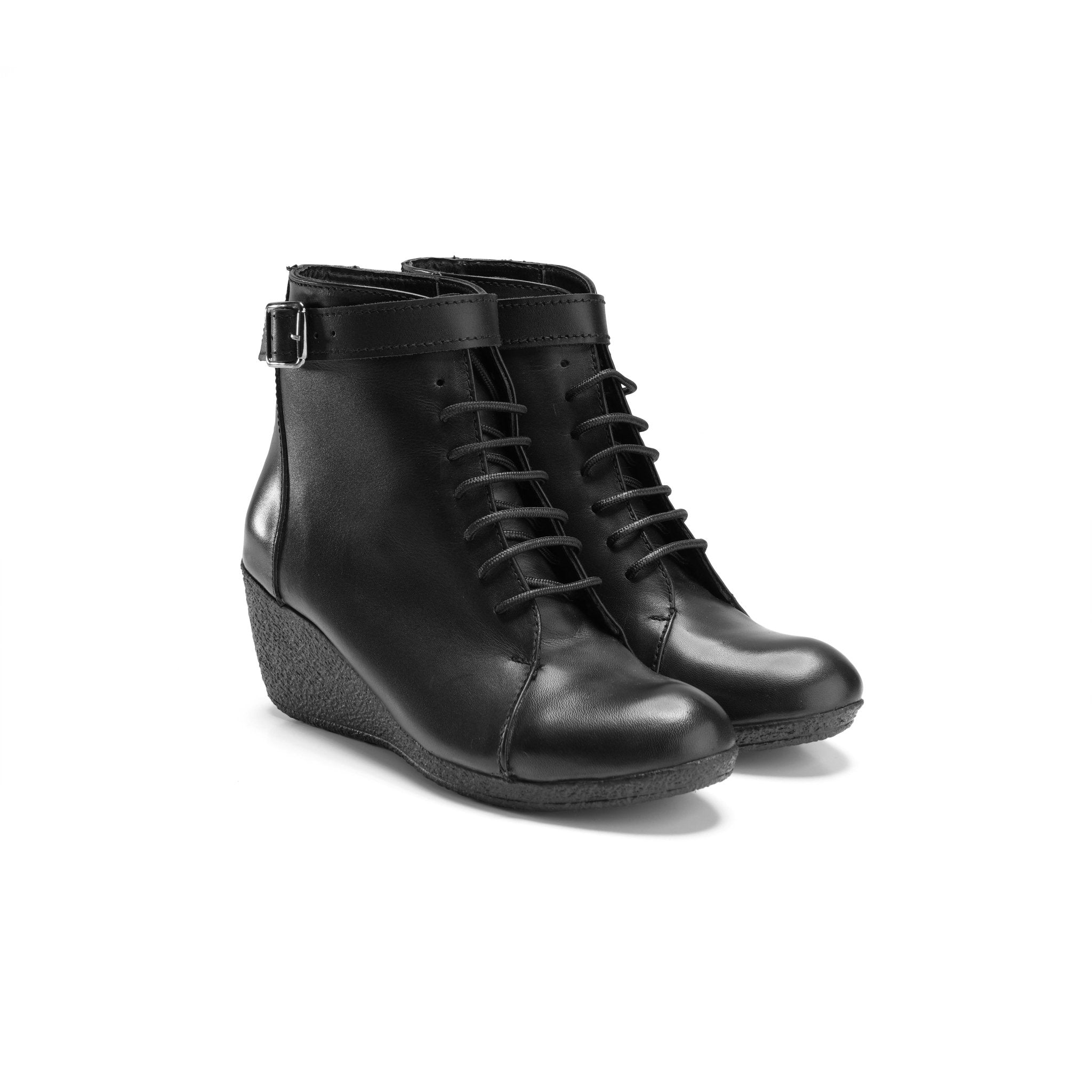 Contemporary Black Leather Boots - Crestshoes