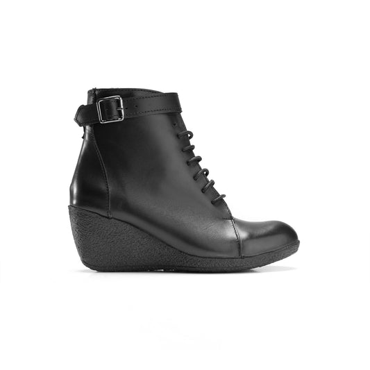 Contemporary Black Leather Boots